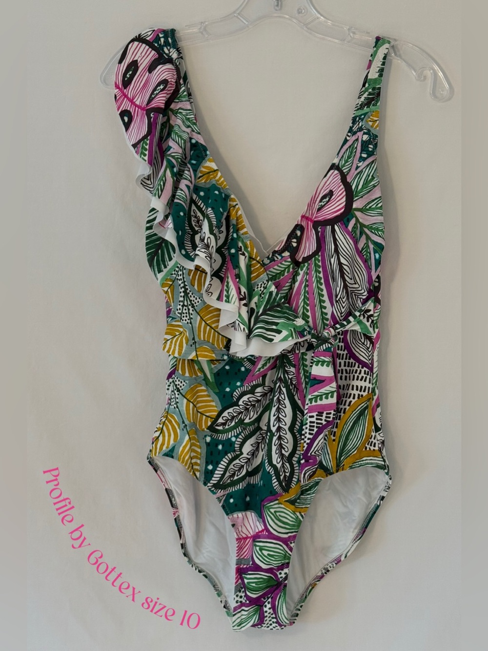 Profile By Gottex One-Piece Swimsuit - Pink, Green, Yellow, White